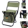 Folding camping chair with cooler bag
