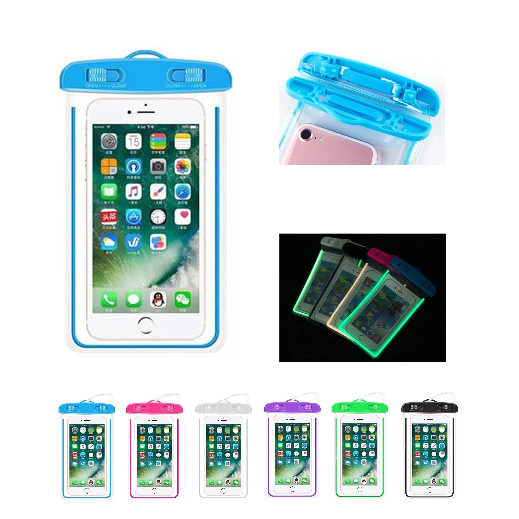 Luminous Pvc Waterproof Mobile Phone Bag