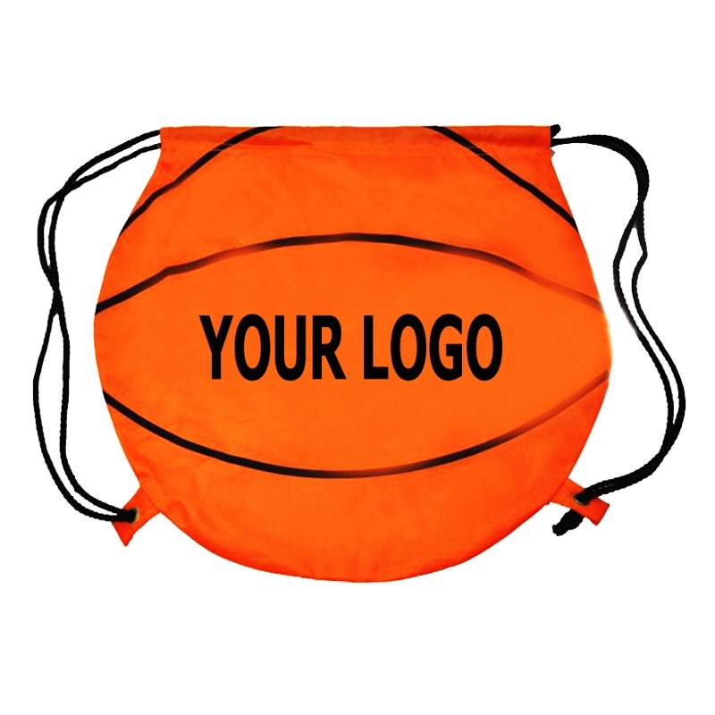 Basketball Design 210 Denier Polyester Drawstring Bag