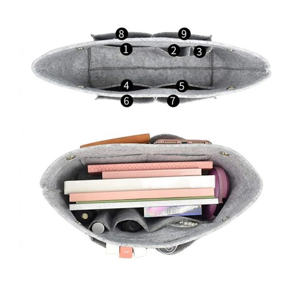 Medium Multi functional Felt Cosmetic Bag / Makeup Handbag