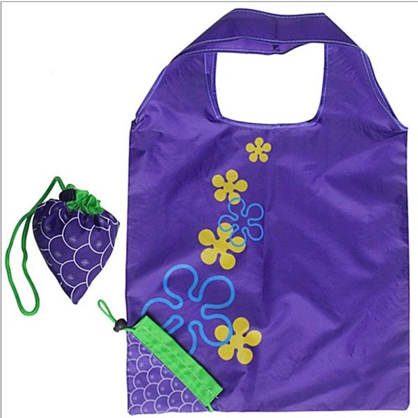 Fold Pull Cord Shopping Grape Bag