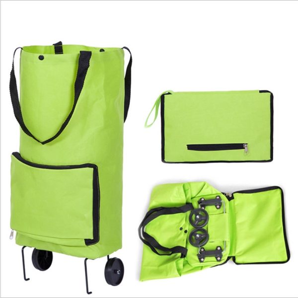 Tug pack folding portable shopping cart