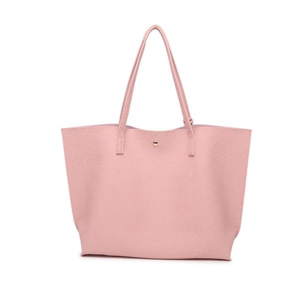 Soft Faux Leather Tote Shoulder Bag