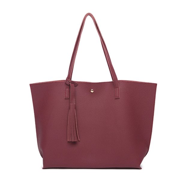 Soft Faux Leather Tote Shoulder Bag