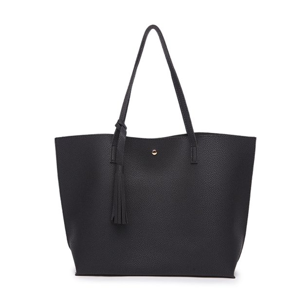 Soft Faux Leather Tote Shoulder Bag
