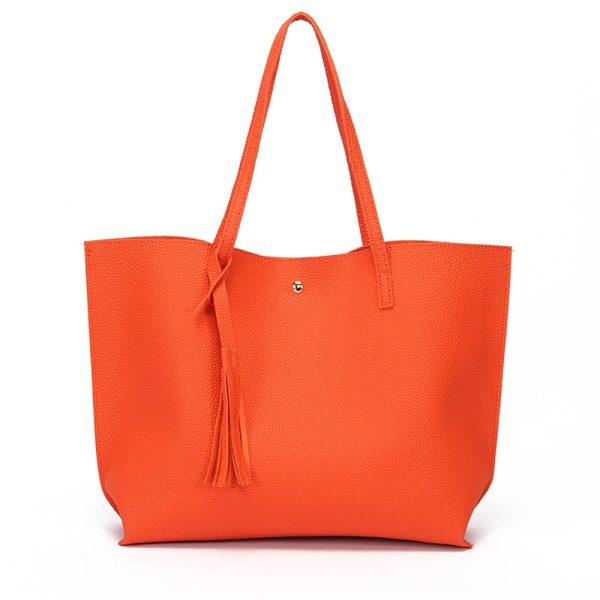 Soft Faux Leather Tote Shoulder Bag