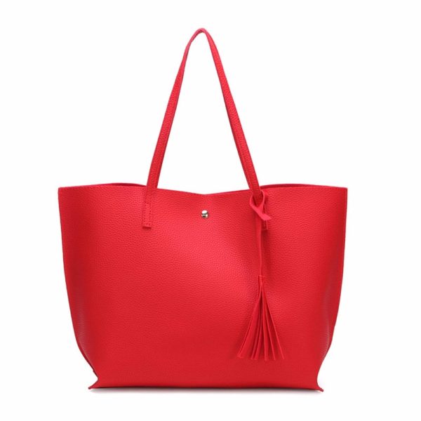 Soft Faux Leather Tote Shoulder Bag