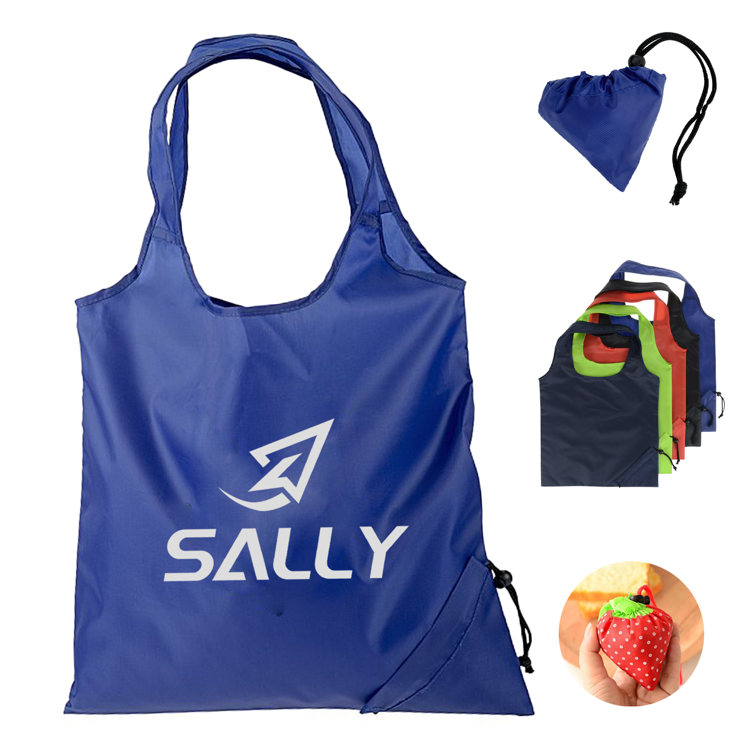 Cute Fruits Bazaar Rpet Foldable Shopping Tote Bags