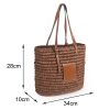 Natural Straw Bag Hand Woven Round Handle Handbags Retro