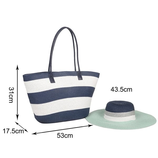 Natural Straw Bag Hand Woven Round Handle Handbags Retro