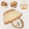 Natural Straw Bag Hand Woven Round Handle Handbags Retro