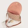 Natural Straw Bag Hand Woven Round Handle Handbags Retro