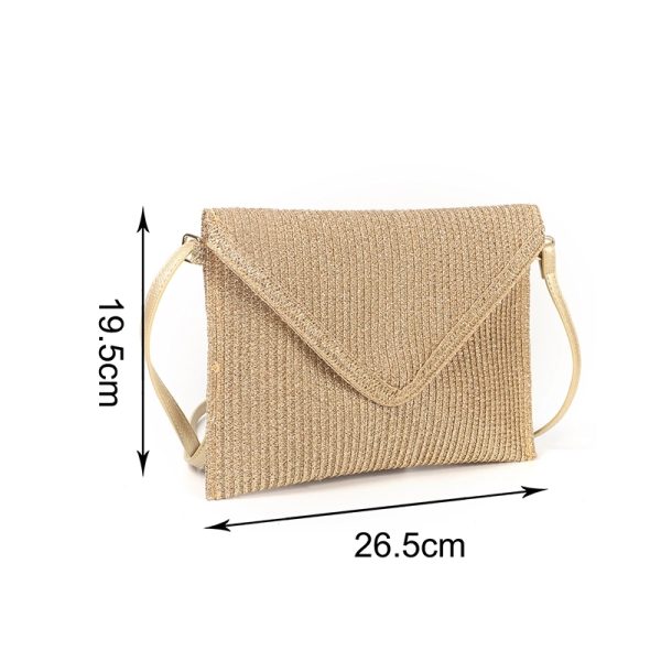 Natural Straw Bag Hand Woven Round Handle Handbags Retro