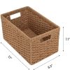 Large Wicker Storage Basket With Wooden Handles