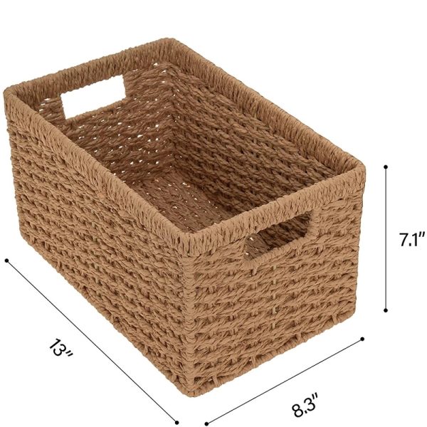 Large Wicker Storage Basket With Wooden Handles