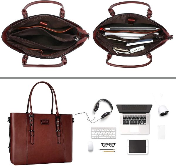 Pu Leather Laptop Tote Bag