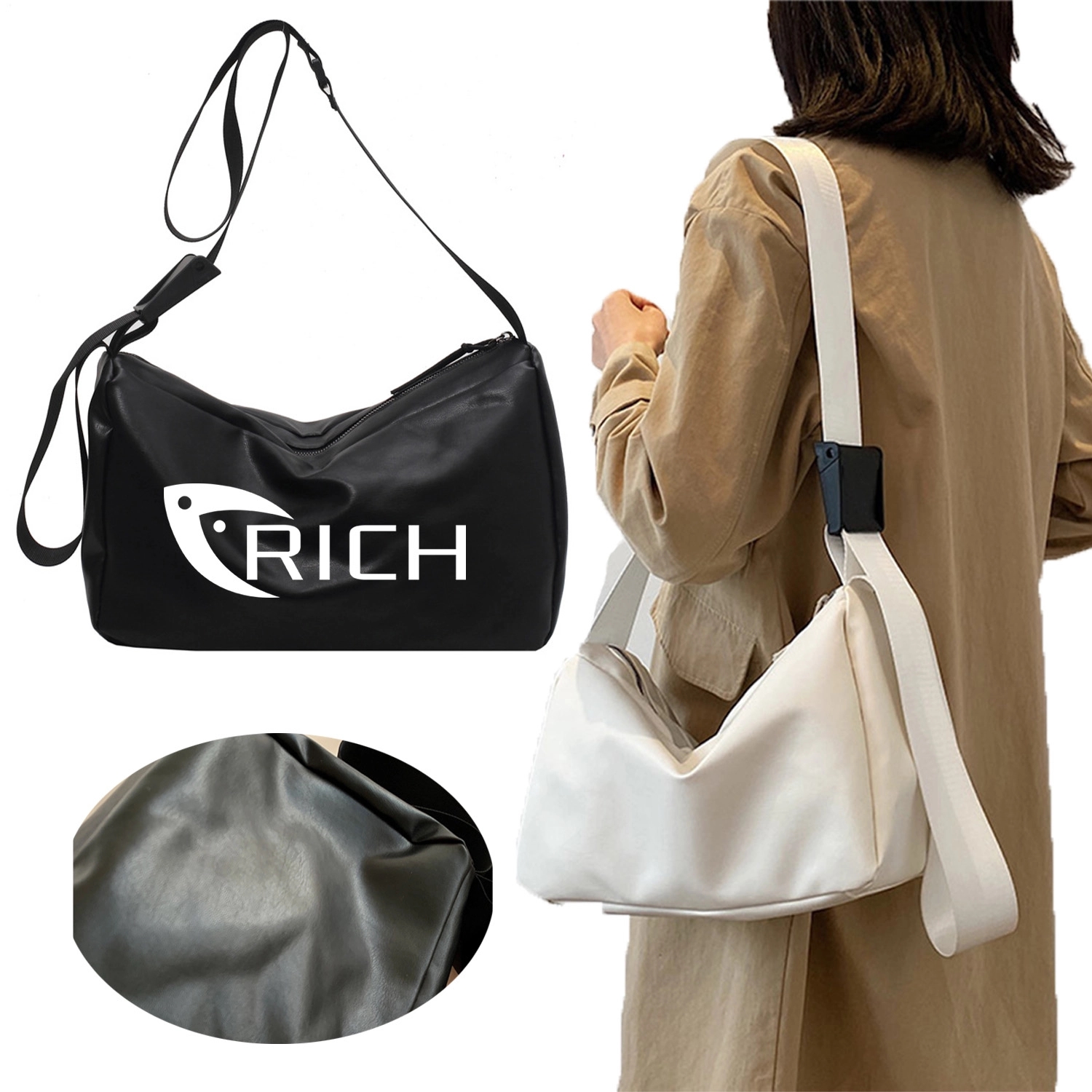 Casual Leather Shoulder Bag