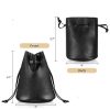 Faux Leather Drawstring Pouch