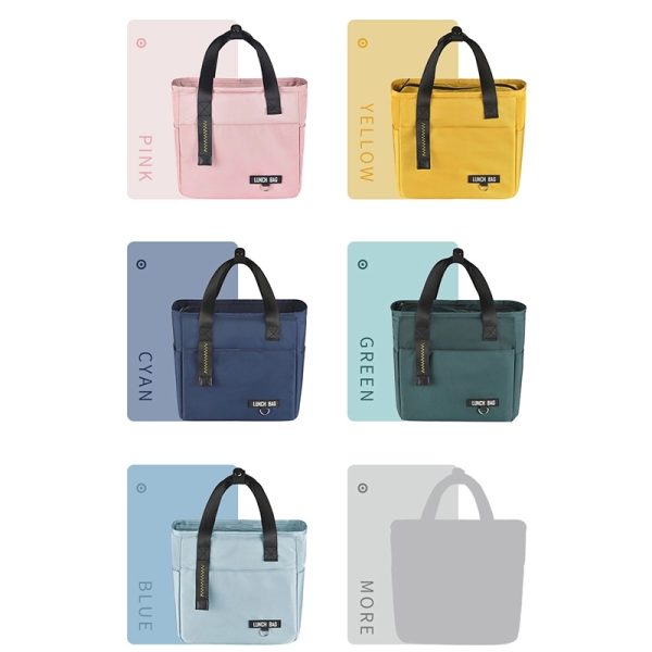 Nylon Portable Zipper Thermal Oxford Lunch Bags