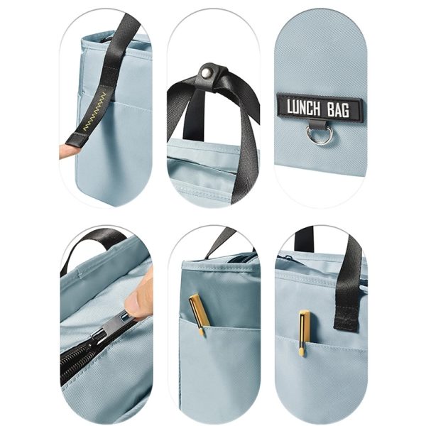 Nylon Portable Zipper Thermal Oxford Lunch Bags