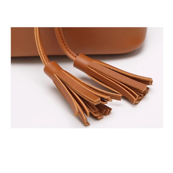 Leather tote bucket bag for women