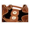 Leather tote bucket bag for women