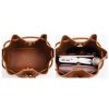 Leather tote bucket bag for women
