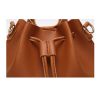 Leather tote bucket bag for women