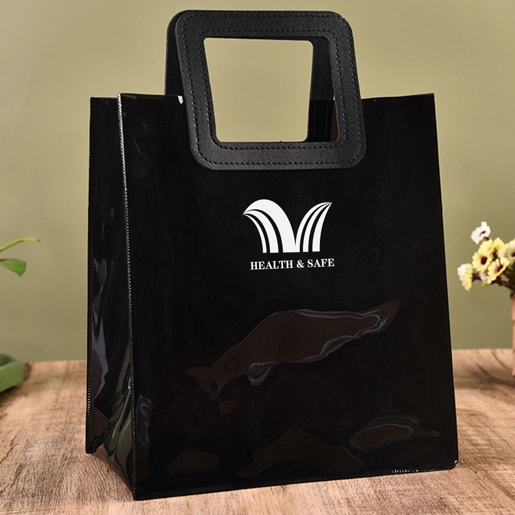 Black PVC Gift Wrap Bag