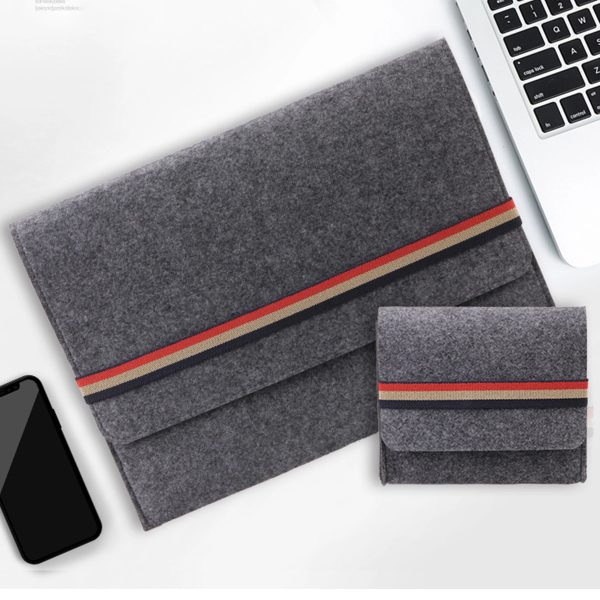 Two-in-One Felt Laptop Sleeve