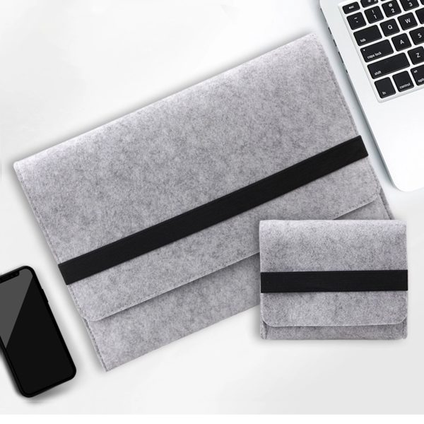 Two-in-One Felt Laptop Sleeve