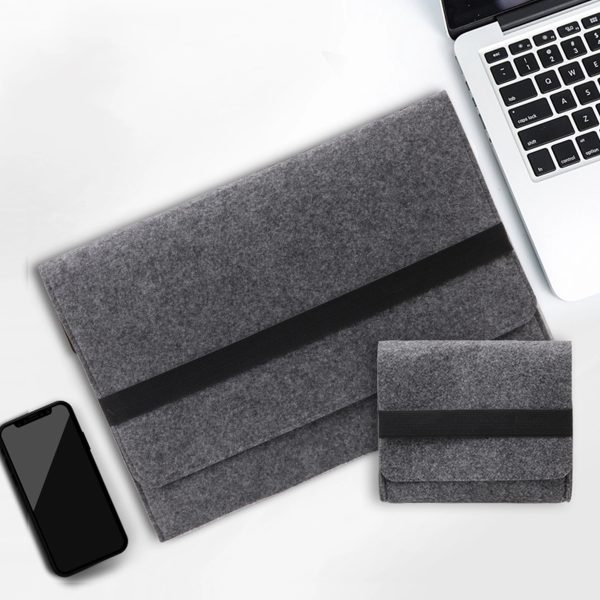 Two-in-One Felt Laptop Sleeve