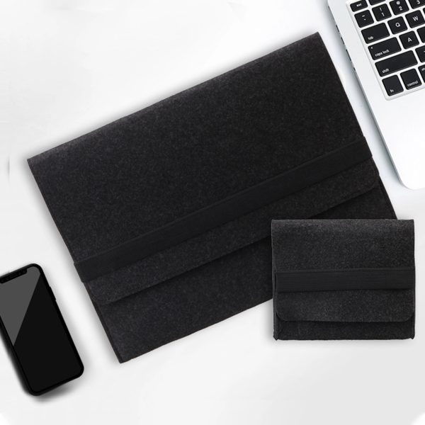 Two-in-One Felt Laptop Sleeve