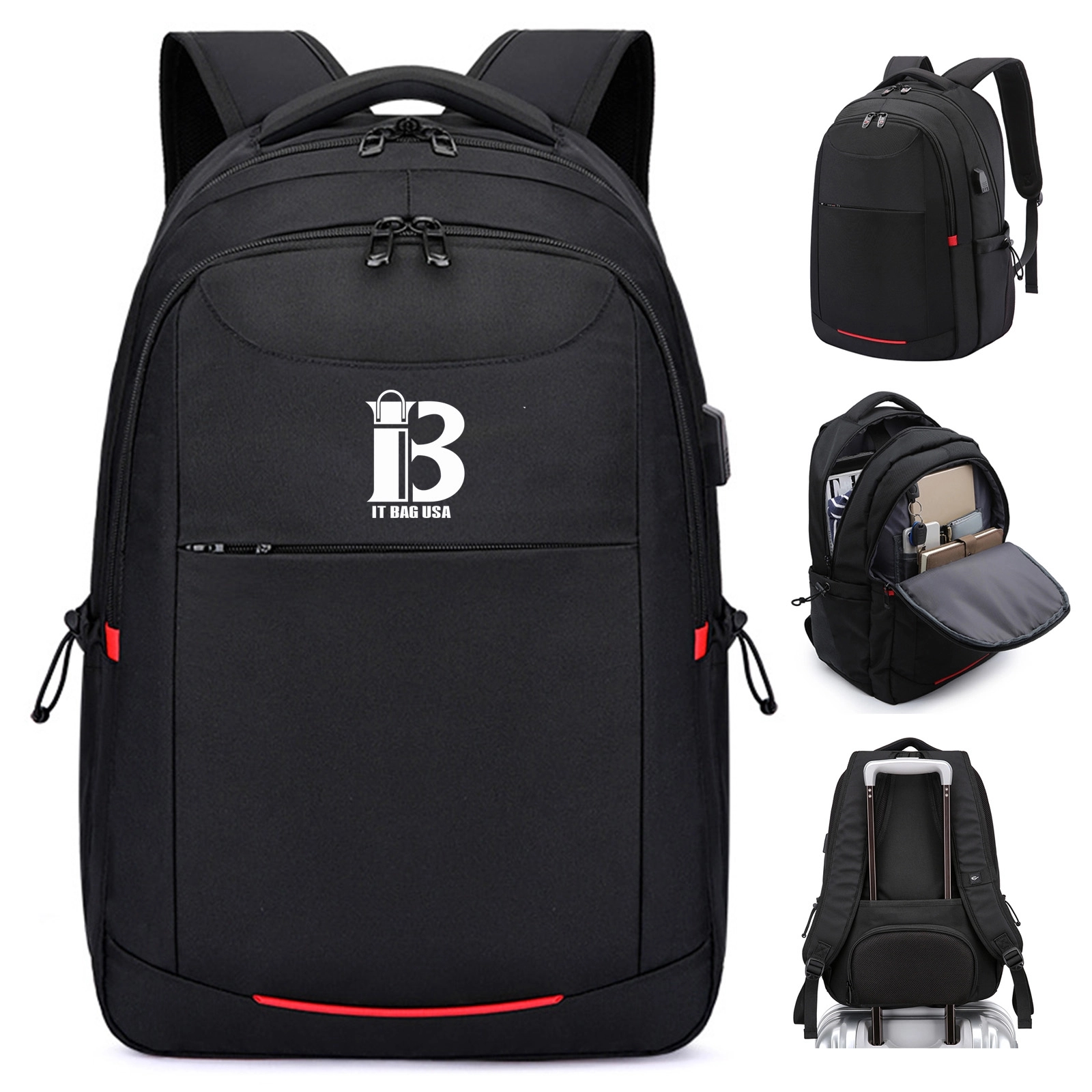 17 Inch Travel Laptop Waterproof Backpack With Usb Charging