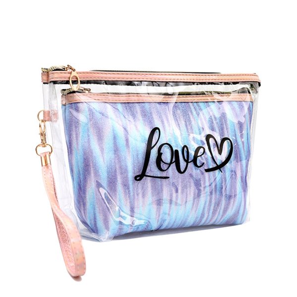 Pvc Travel Cosmetic 2 In 1 Bag