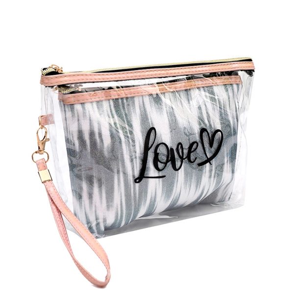 Pvc Travel Cosmetic 2 In 1 Bag