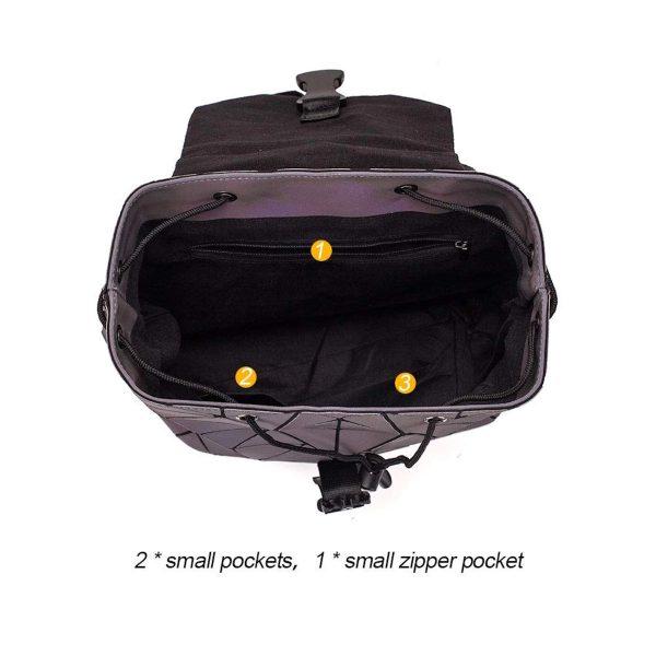 Women Men Geometric Luminous Purse Flash Travel Shoulder