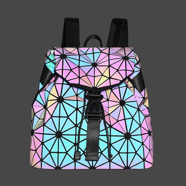 Women Men Geometric Luminous Purse Flash Travel Shoulder