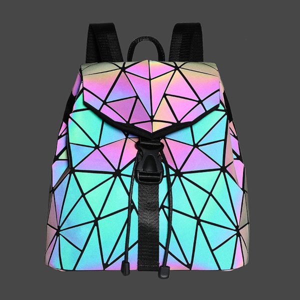 Women Men Geometric Luminous Purse Flash Travel Shoulder