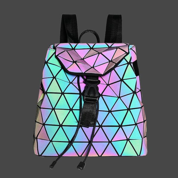 Women Men Geometric Luminous Purse Flash Travel Shoulder