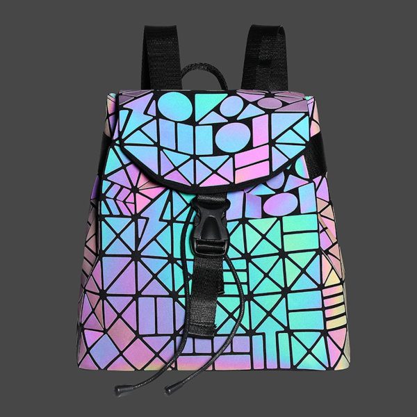 Women Men Geometric Luminous Purse Flash Travel Shoulder