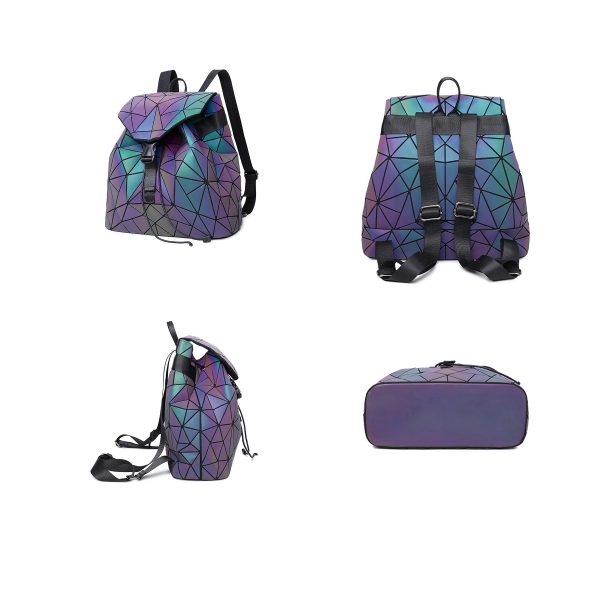Women Men Geometric Luminous Purse Flash Travel Shoulder