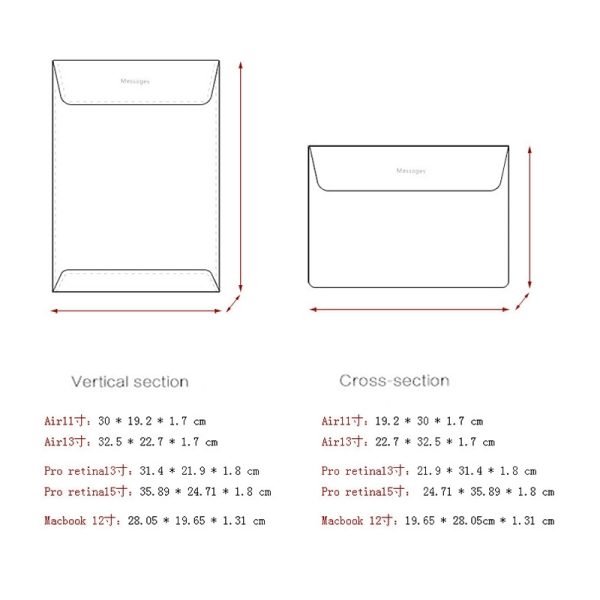 11/12/13/15 Inch Leather Laptop Sleeve Bag