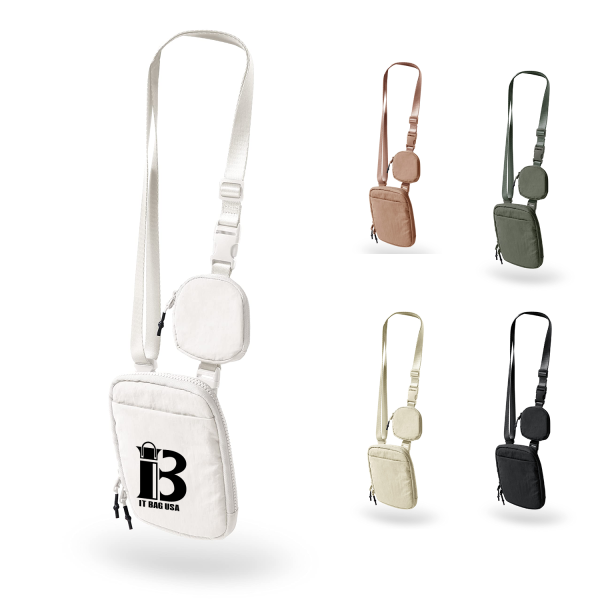 Unisex Crossbody Bag With Removable Small Pouch