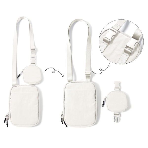 Unisex Crossbody Bag With Removable Small Pouch
