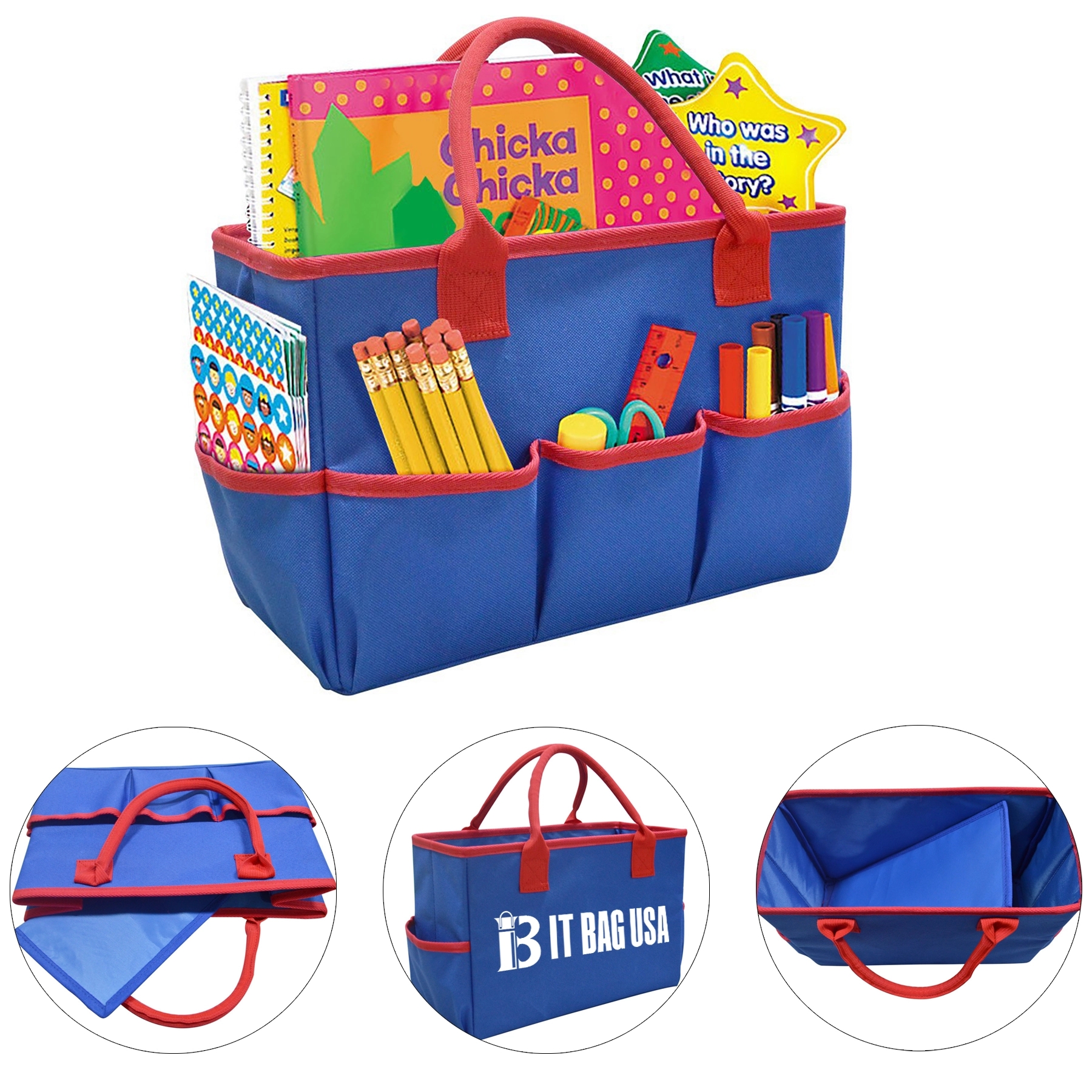 Teacher Tote Bag With Bottom Pad Separated Storage