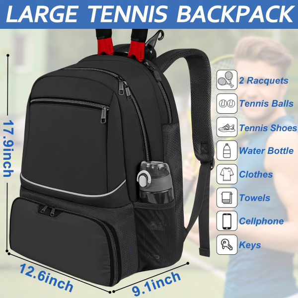 Large Racket Bags With Insulated Pocket