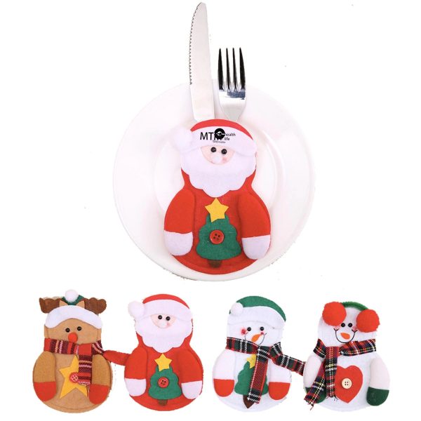 Christmas  Santa Cutlery Set Bag