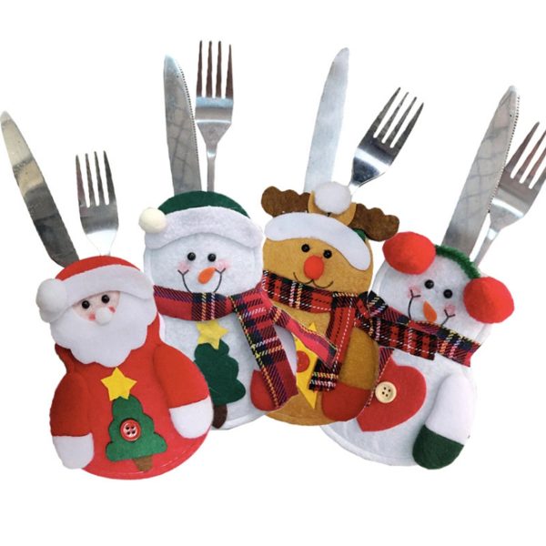 Christmas  Santa Cutlery Set Bag