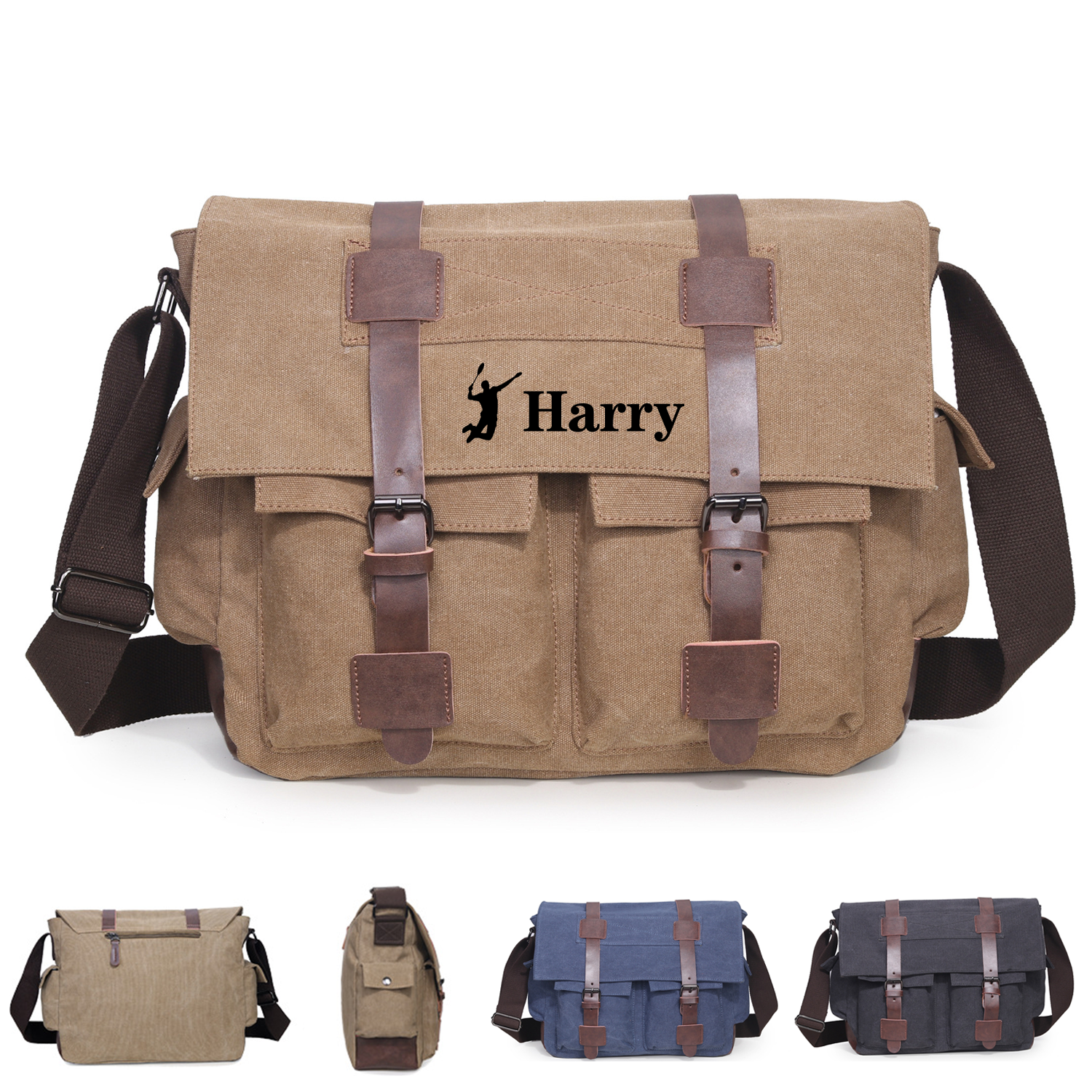 Classic Vintage Canvas Messenger Bag